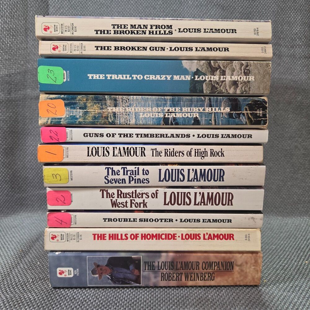 Lot of 11 Louis Lamour Books Western Novels Companion Guide (Includes Duplicate)